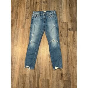 Mother Denim Womens The Flirt Fray Jeans in Cold Feet Size 29